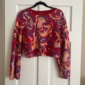 Zara cropped patterned sweater